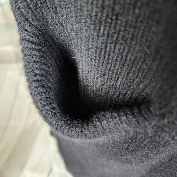 Aritzia Wilfred Olivie Merino Wool Open Front Maxi Vest Black Size Small - Picture 8 of 12